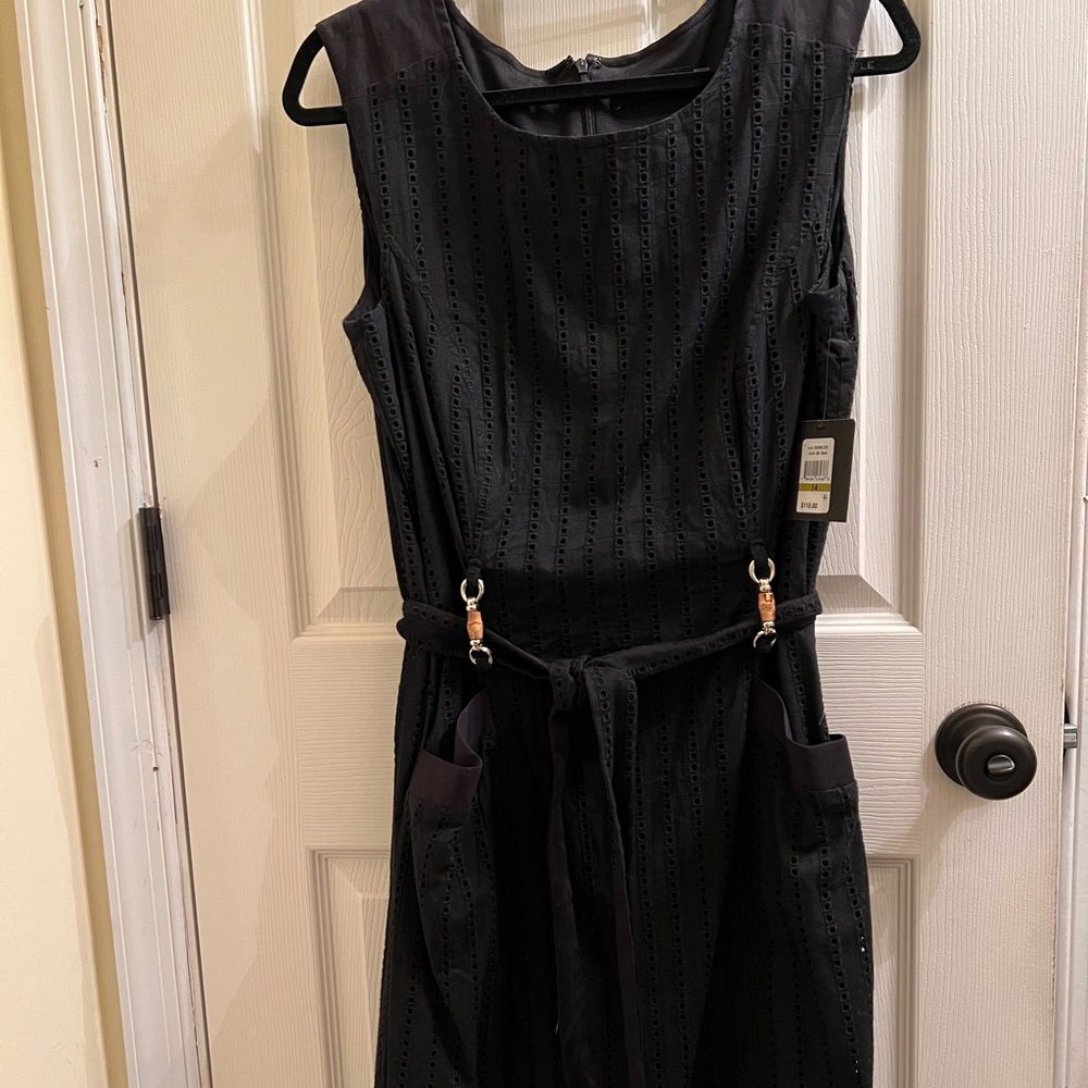 Ellen Tracy Eyelet Sleeveless Dress NWT-14